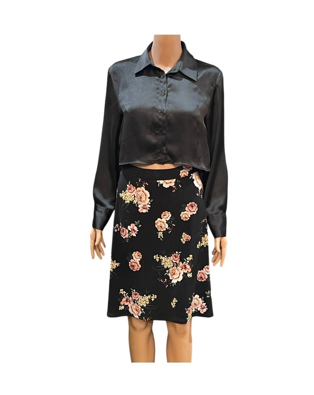 Philosophy Elasticized Waist Banded Knit A-Line Skirt Large